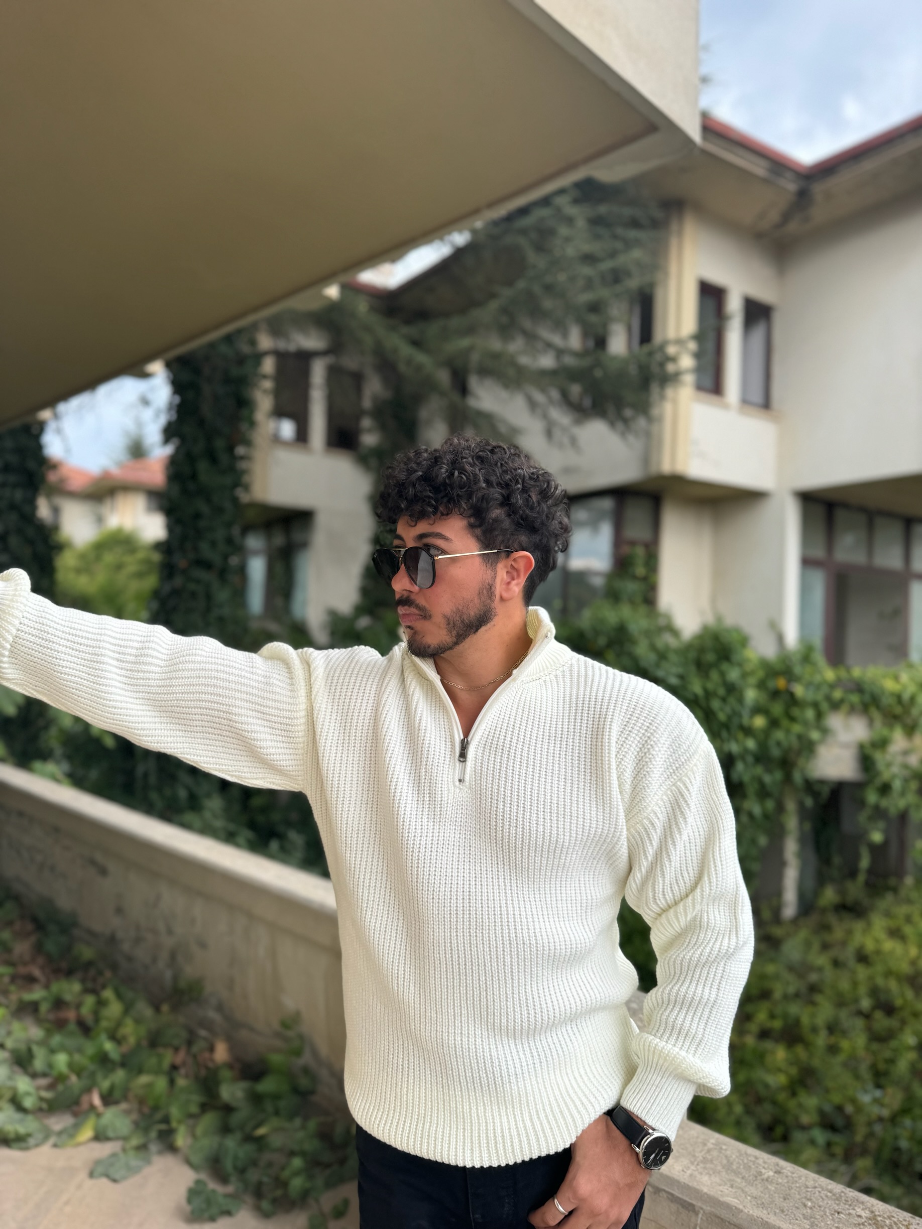 Oversize Fermuarlı Kazak