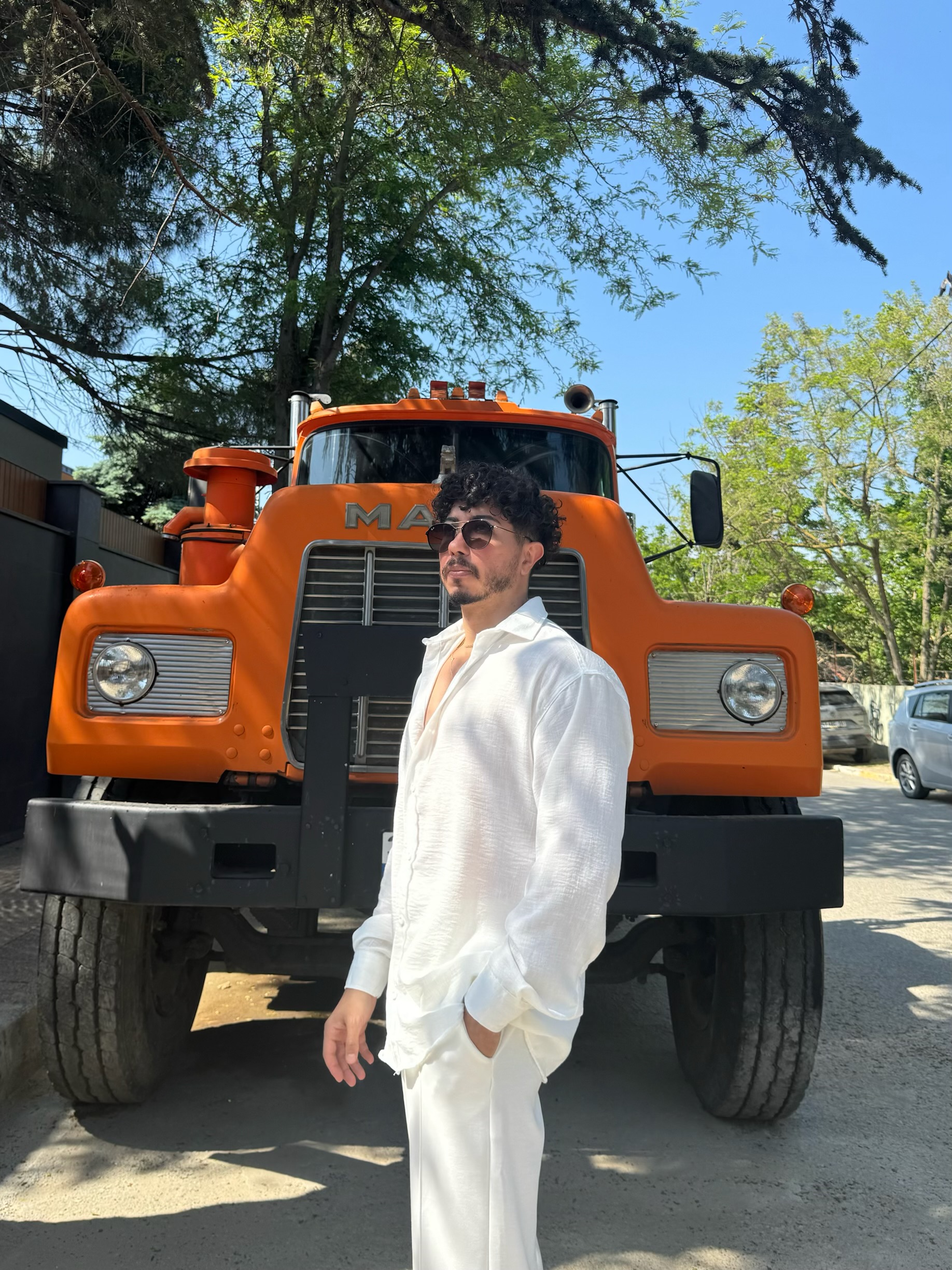 Oversize Beyaz Keten Gömlek